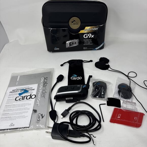 Cardo Scala Rider G9x Motorcycle Headset Intercom Communication Kit w/ Case - Picture 1 of 9